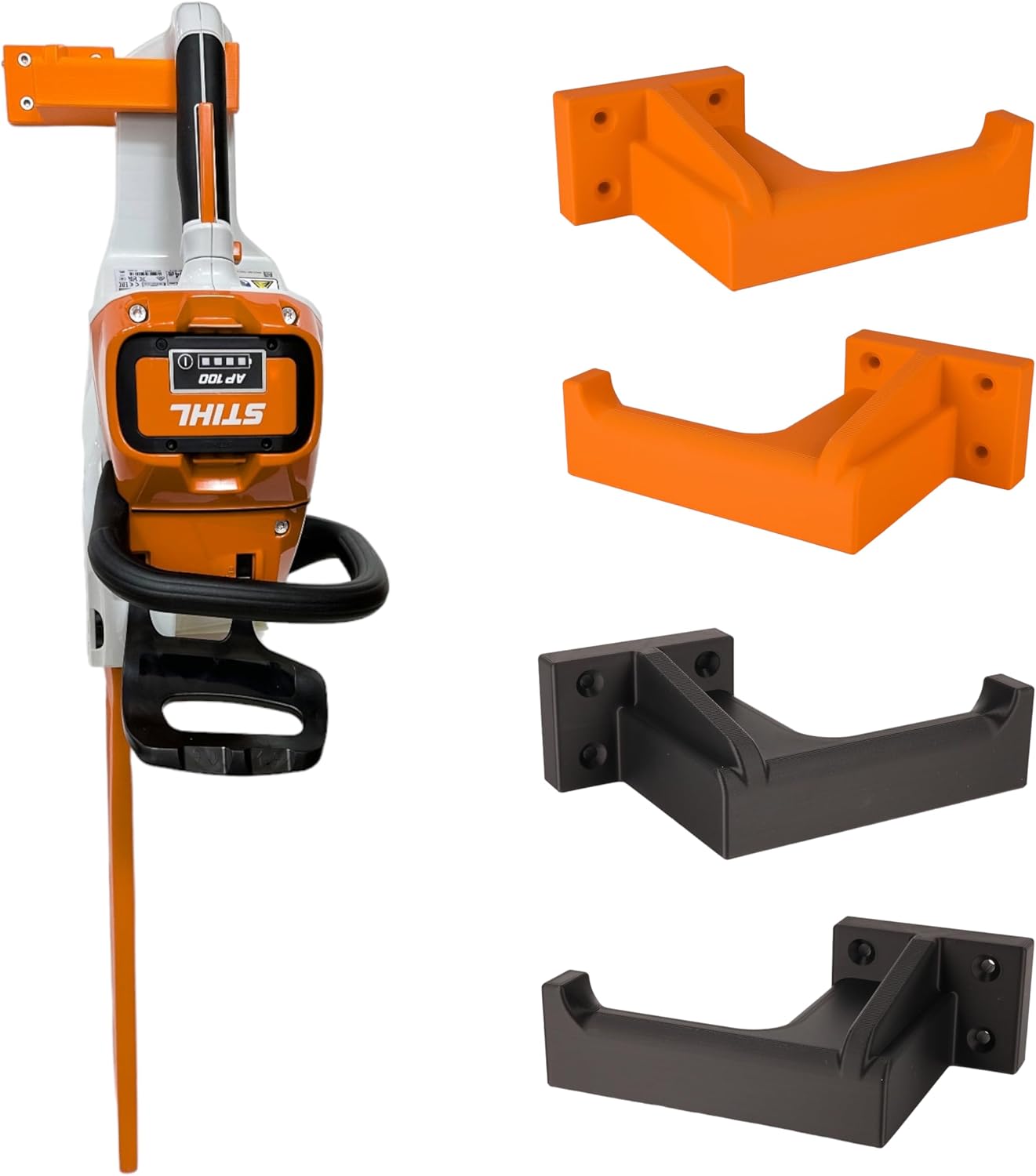 Support adapté pour tronçonneuse Stihl, support mural pour appareil de montage d'accessoires de tronçonneuse (Orange, version droite)