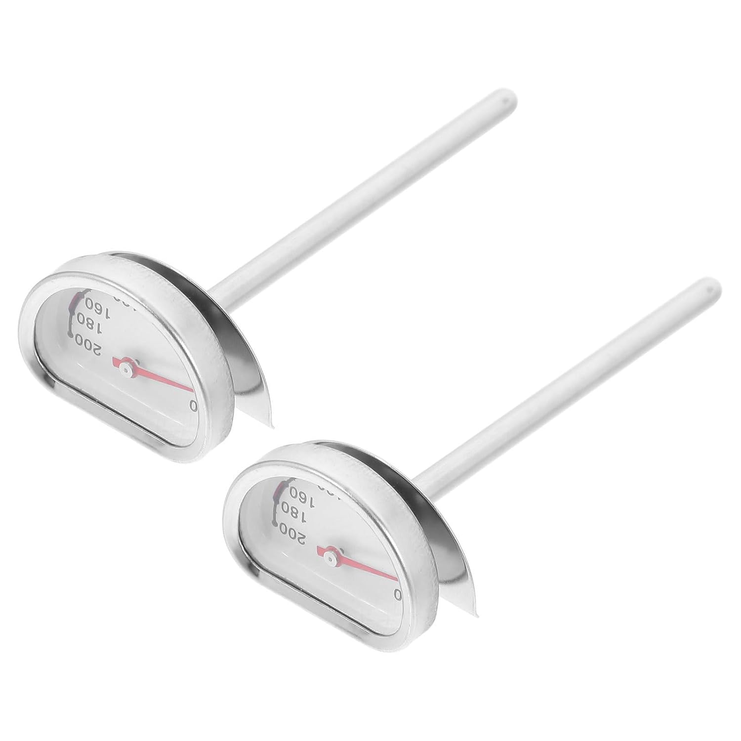 Alipis Thermomètre à Friture en Acier Inoxydable 2pcs avec Sonde 4 Pouces 0-200°c pour Cuisson et Cuisson au Four, Facile à Nettoyer avec Support Cuisine