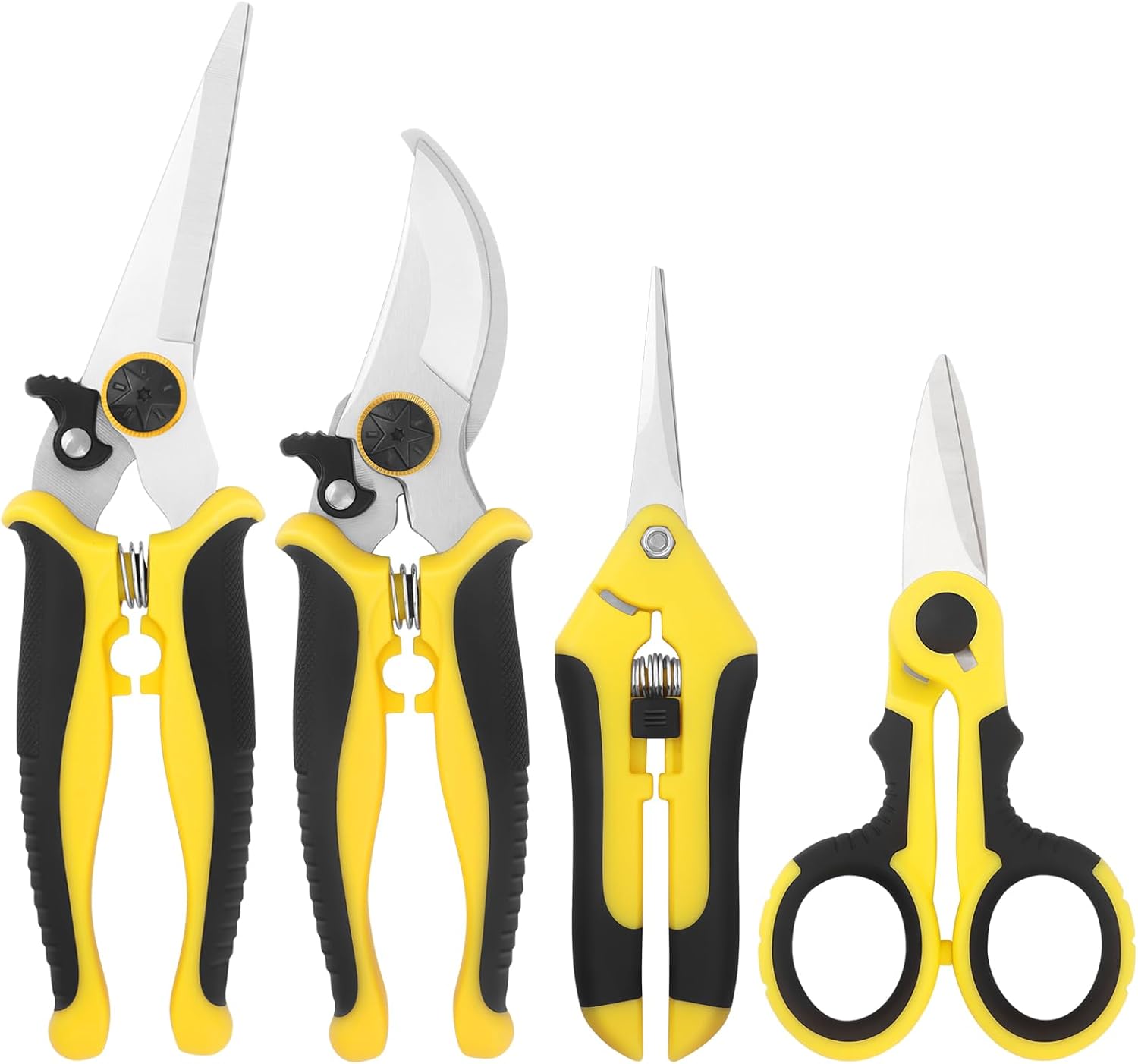Sécateur de Jardin Set, 4 Pièces, pour Plantes et Fleurs