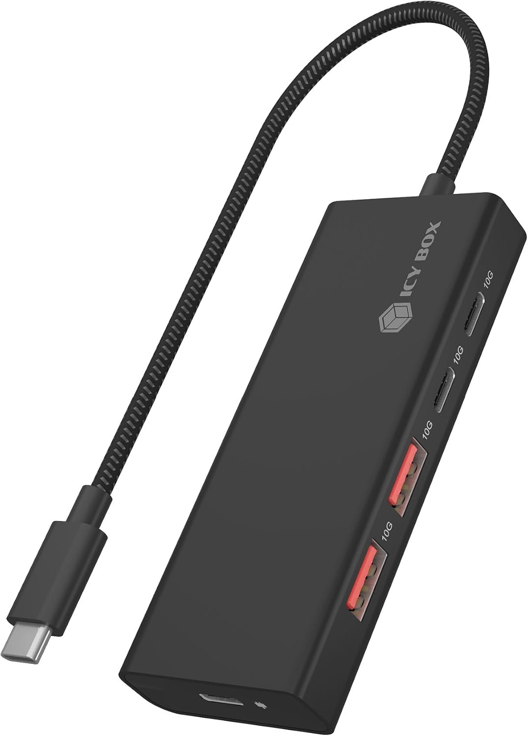 ICY BOX HUB USB 3.2 Gen 2 (10 Gbit/s), 4X USB 3.2 (2X USB-A & 2X USB-C), 100W Power Delivery, Aluminium, câble de 30cm Inclus, IB-IB-HUB1436-CPD