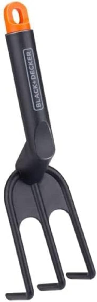 BLACK+DECKER Râteau à Main avec 4 Dents - Râteau Jardin 28,5 x 7,8 x 5 cm - Outillage de Jardin - Plastique - Noir