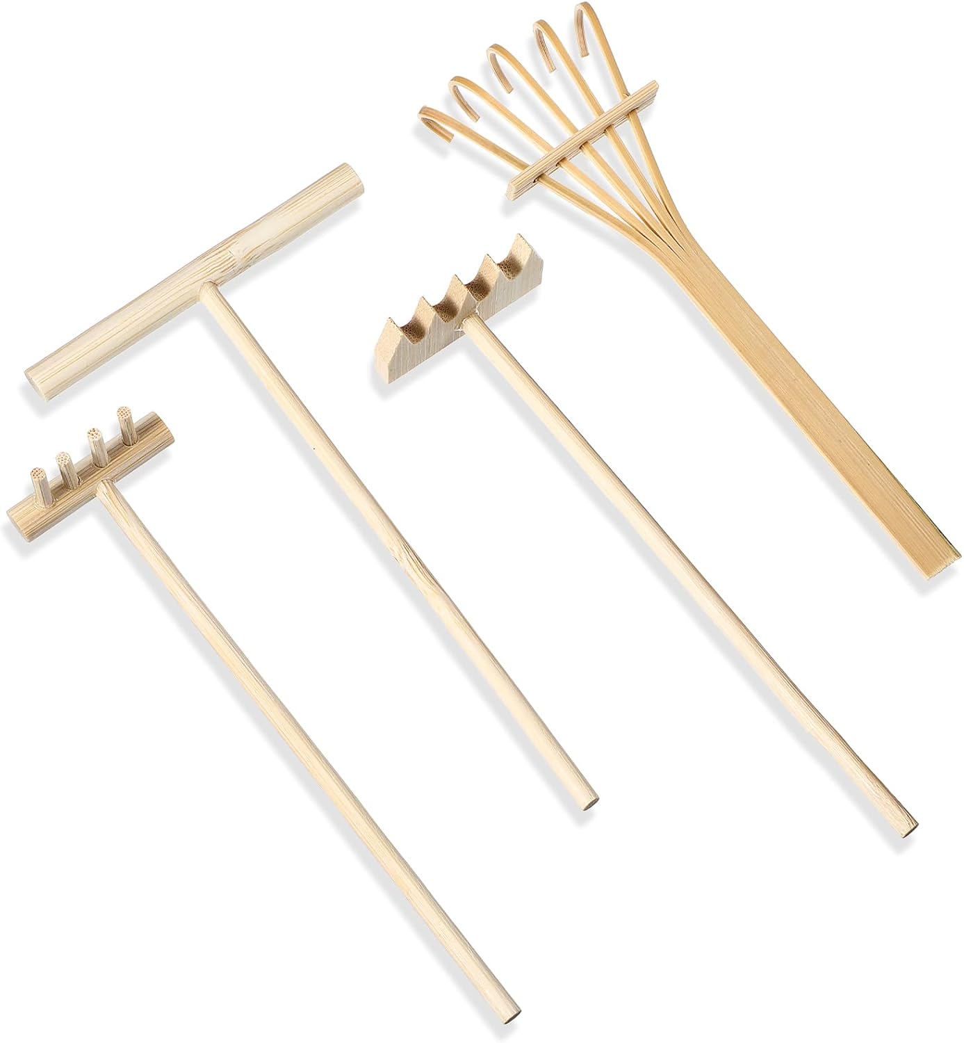 Lot de 4 mini râteaux de sable zen pour jardin miniature