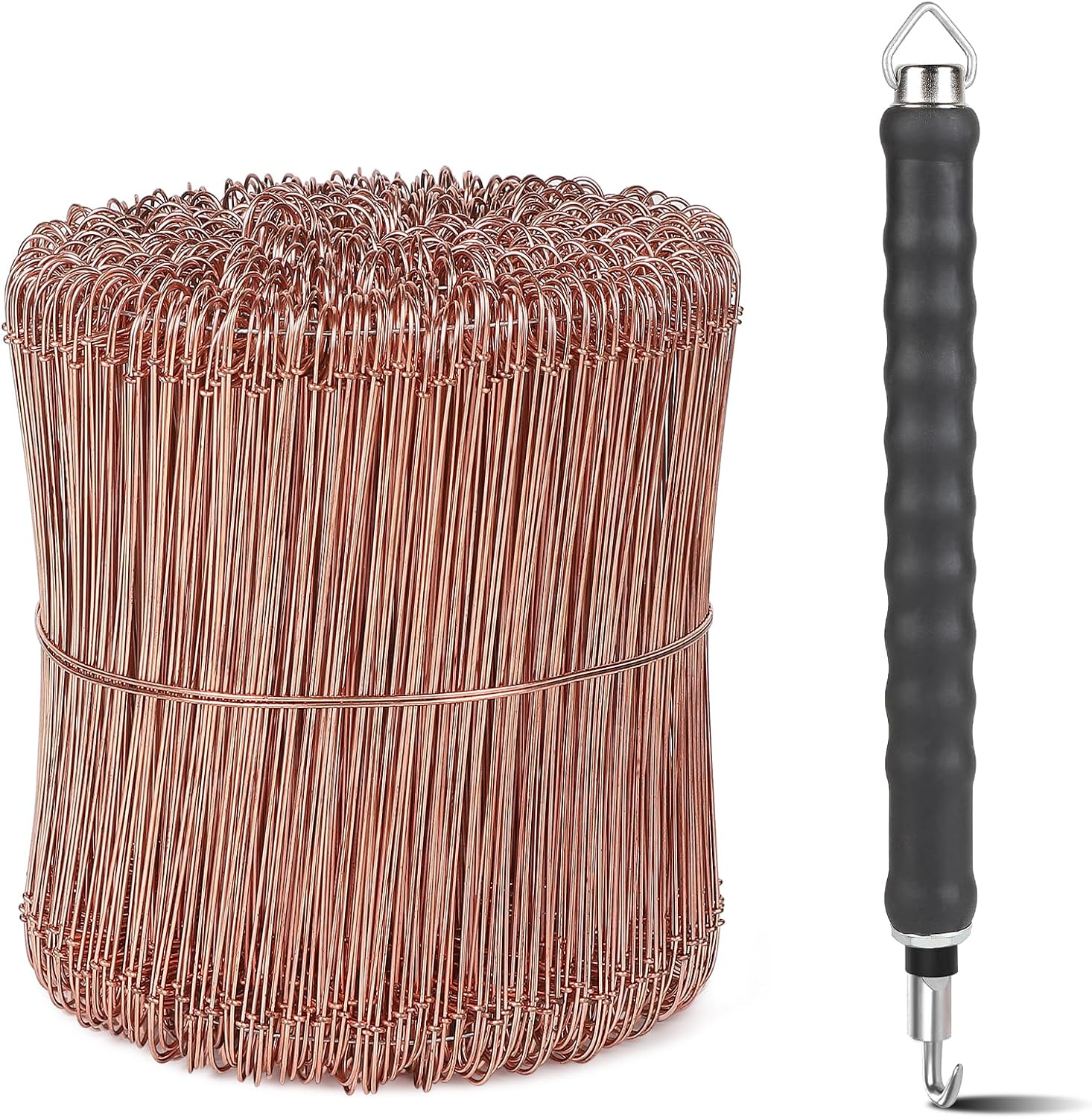 CPROSP 1000 pcs Fil de liaison en béton de PVC Noir Ø1,4x100mm & Torsadeuse