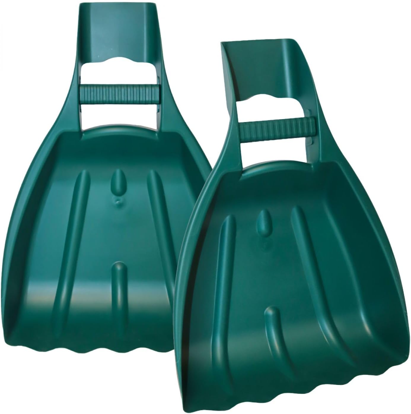 Linxor - Lot de 2 pelles de Jardinage, ramasses Feuilles avec poignée en polypropylène - 49 x 33 cm - Vert