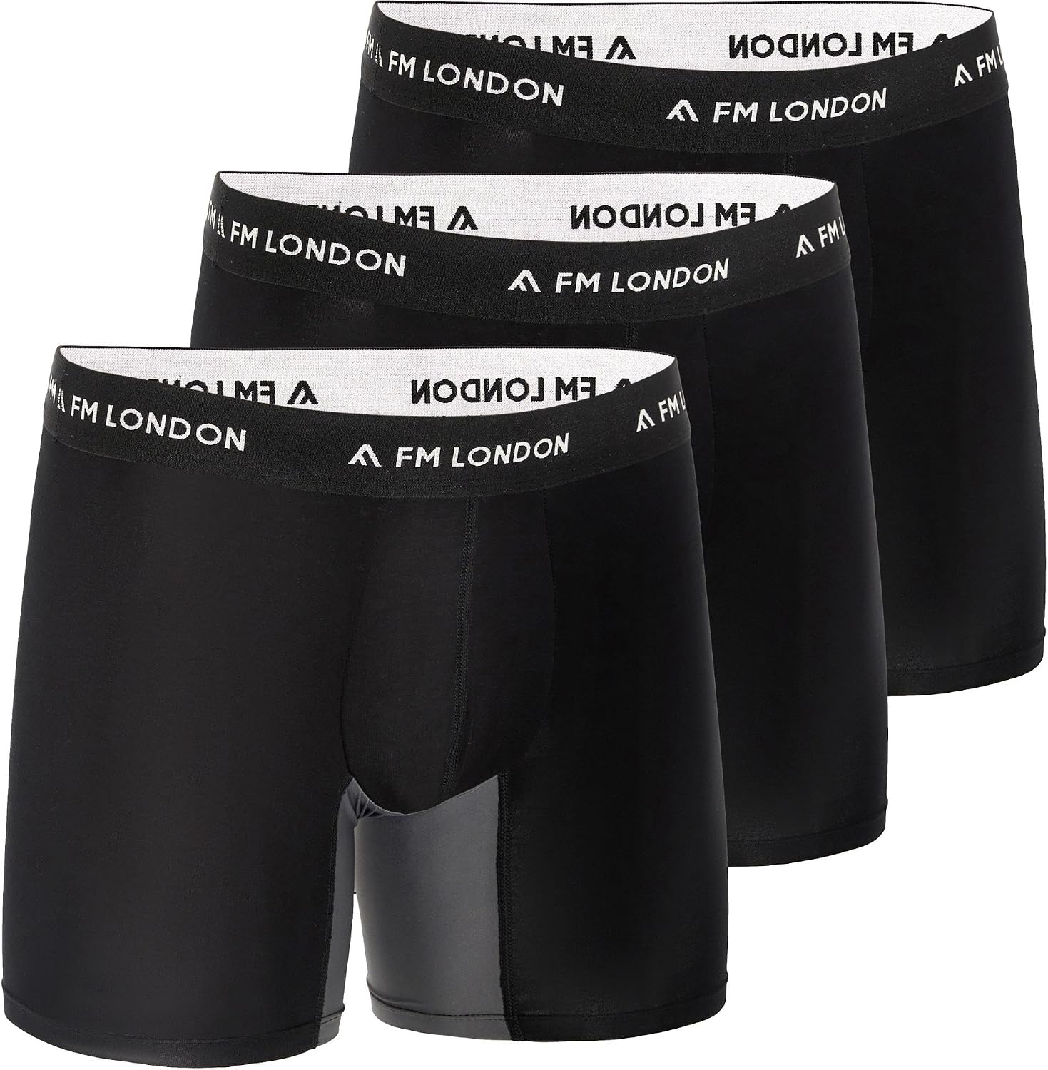 FM London FM London (Lot de 3) Boxers Hommes en Fibre de Bambou avec Bandes Anti-frottement Bikini Homme (Lot de 3)