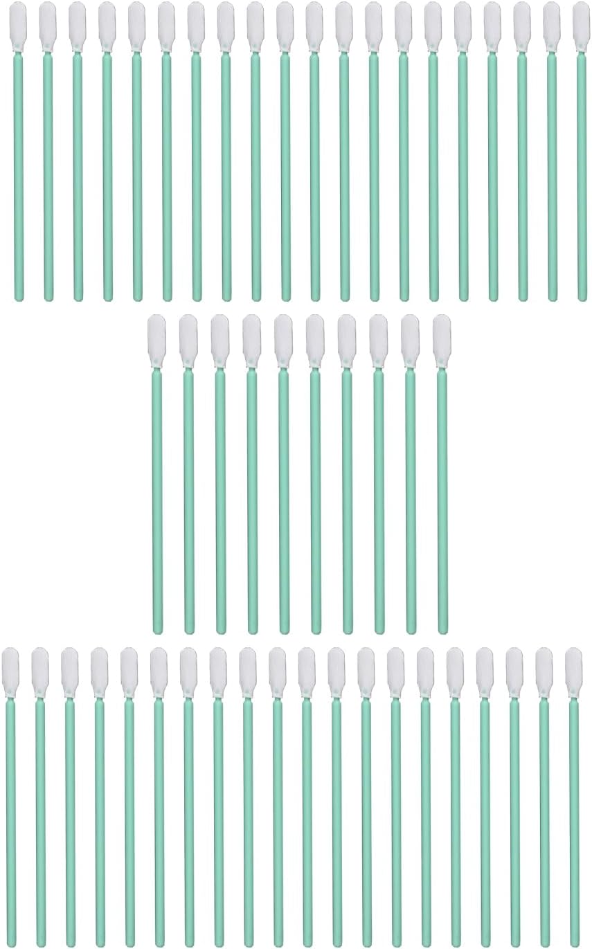 Lot de 50 bâtonnets de nettoyage en mousse de 9,9 cm pour imprimante à jet d'encre, tête d'impression, appareil photo, lentille optique, équipement optique (pointe ronde)