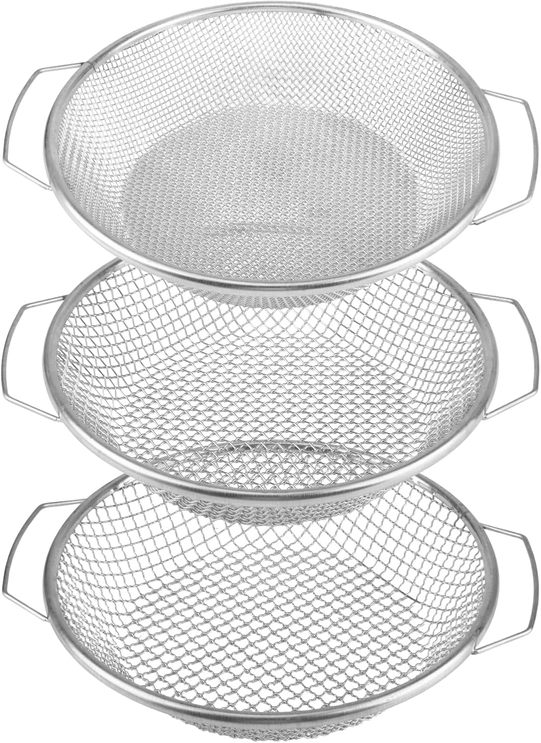 3 Pc Tamis Jardinage 30cm Tamis Sable avec Poignée