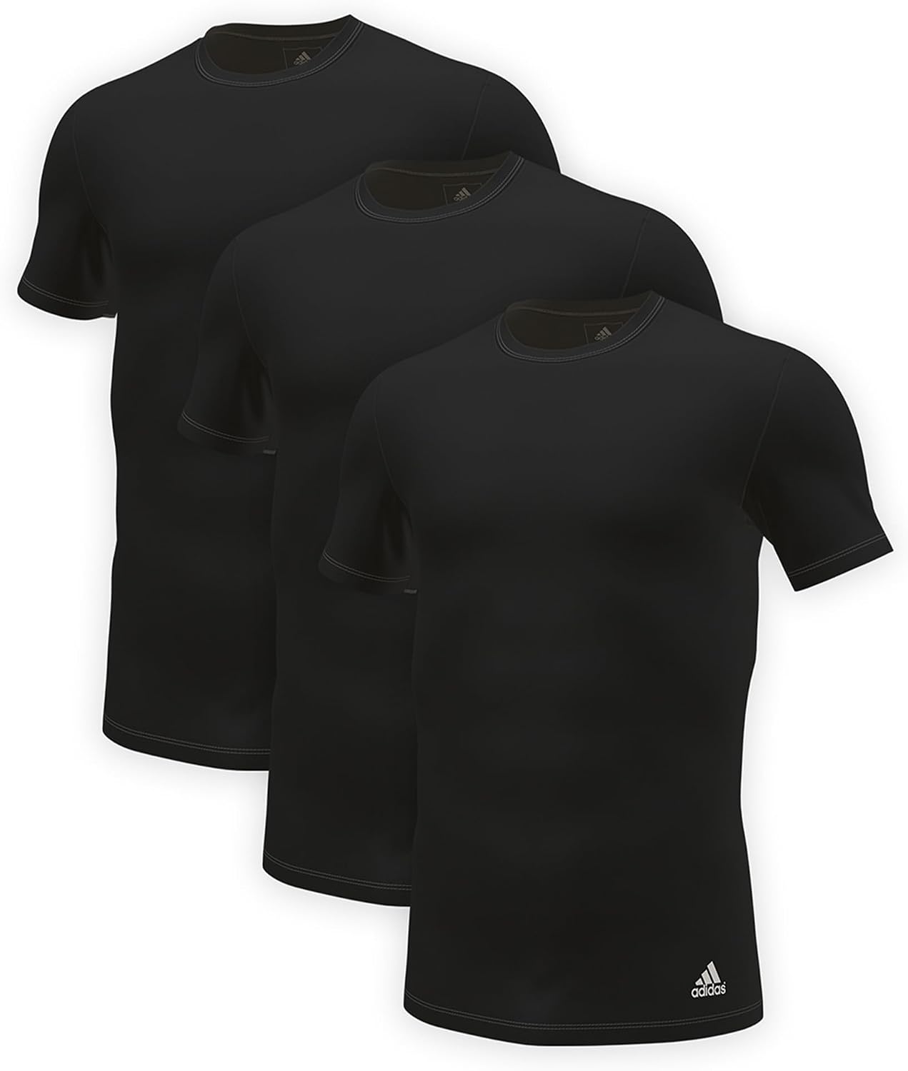 adidas Lot de 3 sous-Vetements a Manches Courtes et col Rond pour Hommes