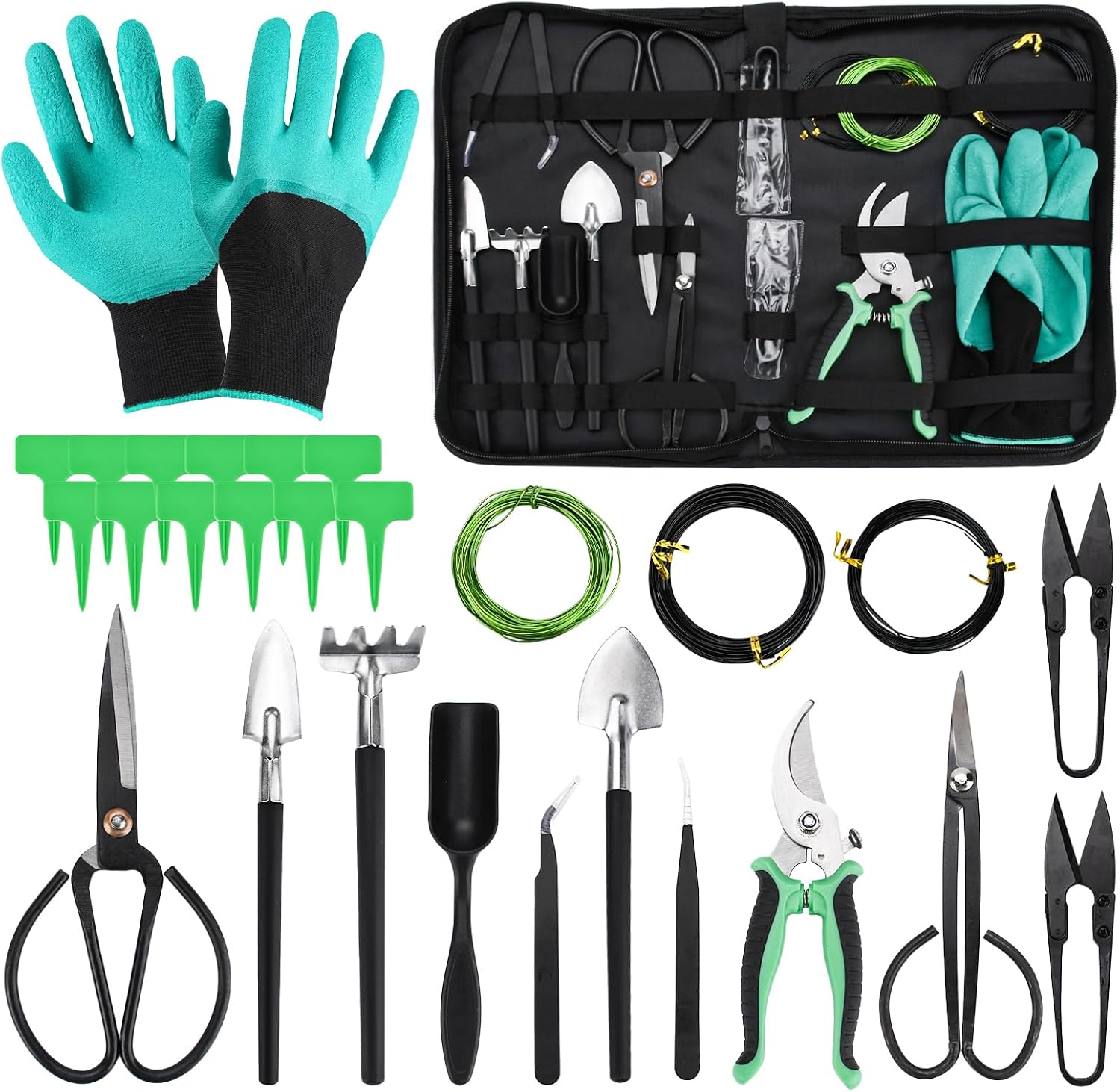 28 Pièces Kit Outils Bonsaï, Set Complet pour Débutant
