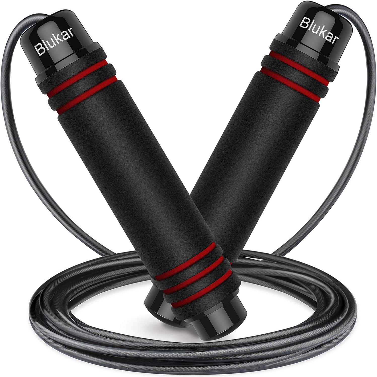 Blukar Corde à Sauter, Speed Jump Rope Réglable pour Hommes & Femmes