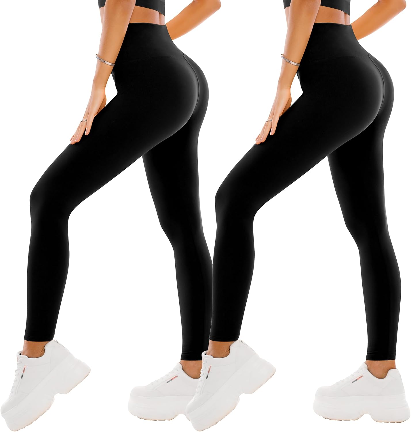 SINOPHANT 2 Pièces Leggings Sport pour Femmes Taille Haute, Legging Opaque pour Gym Sport Yoga
