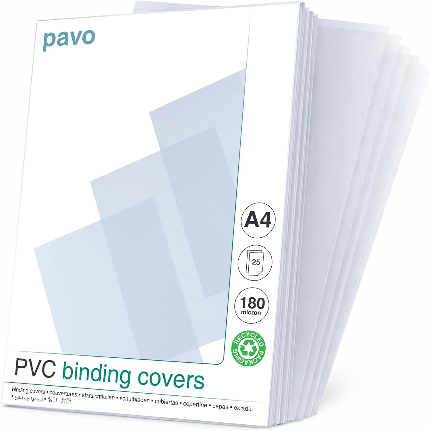 Pavo-reliure plastique-PVC-A3 transparent 0,2 mm-lot de 100 transparent