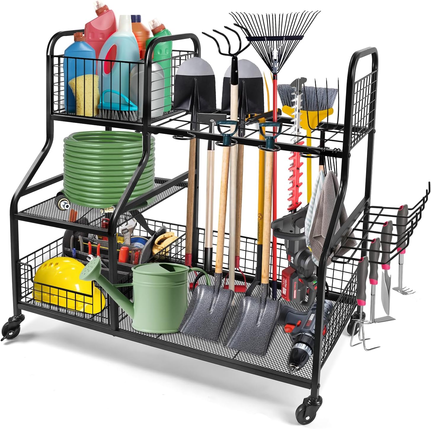 Kalolary Organisateur d'outils de jardin en métal