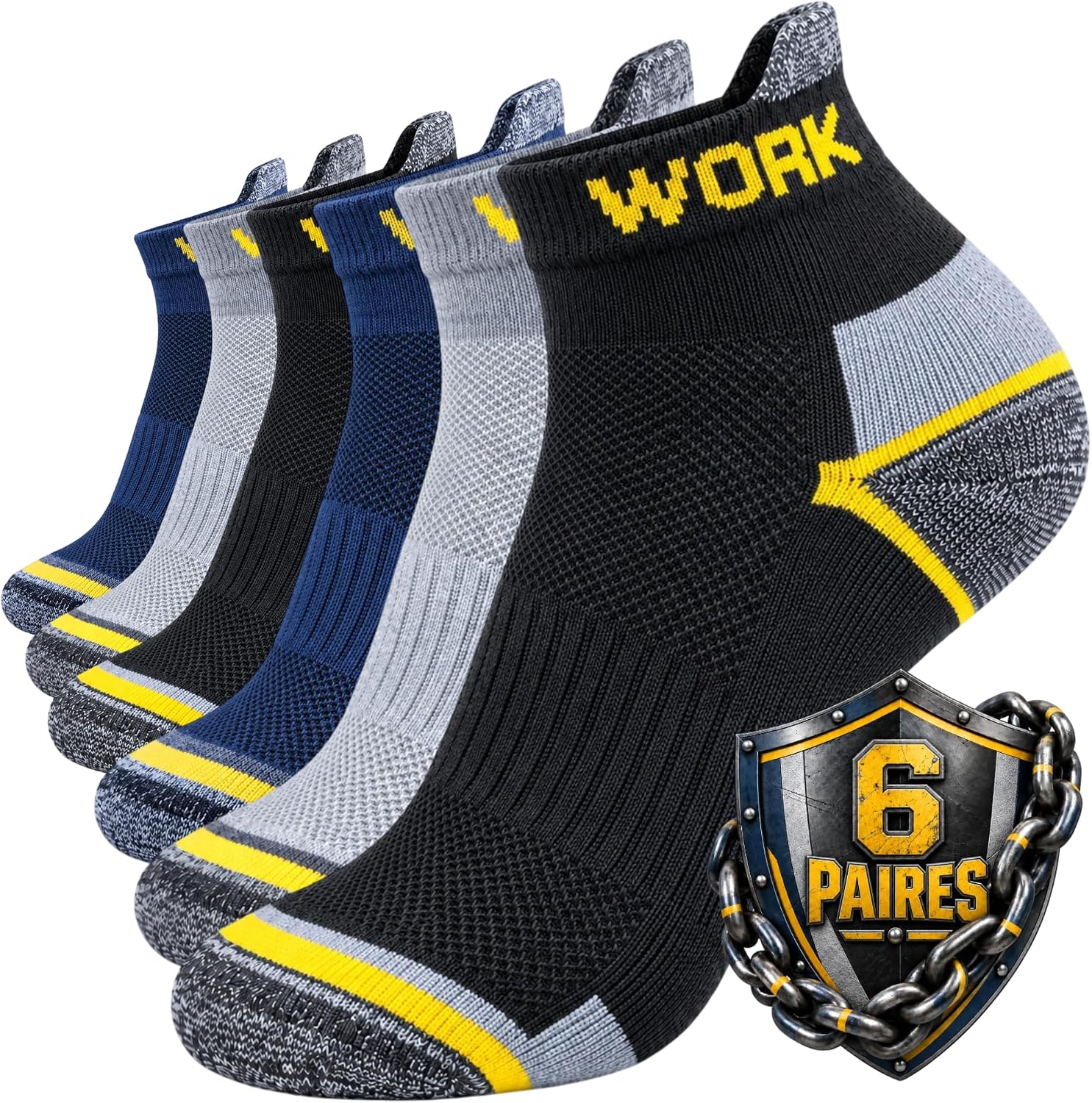 Chaussettes de Travail Courtes Homme Femme Été Coton Respirantes PRO