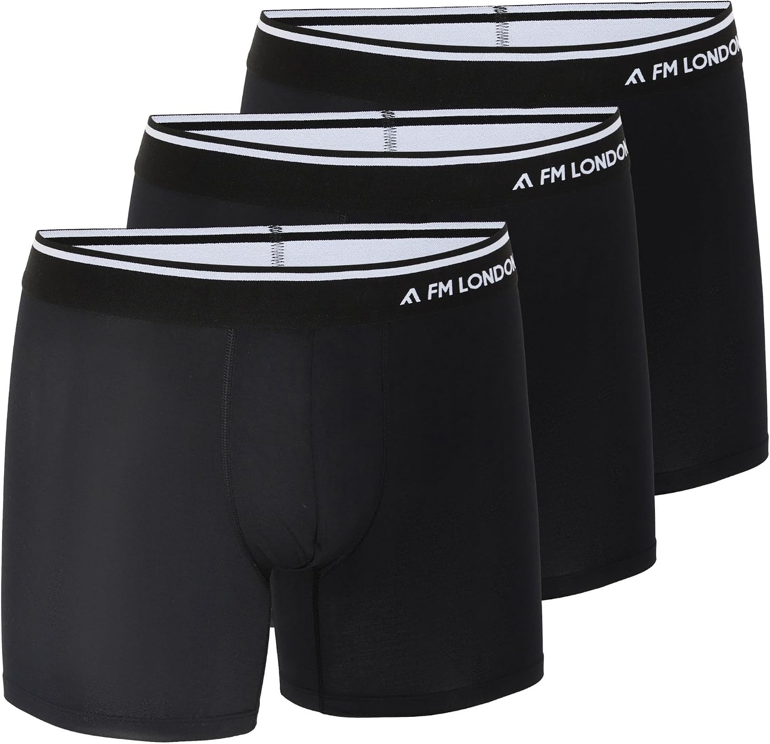 FM London Lot de 3 Caleçons Hommes Micromodaux - Caleçons Doux Anti-frottement avec Pochette profilée
