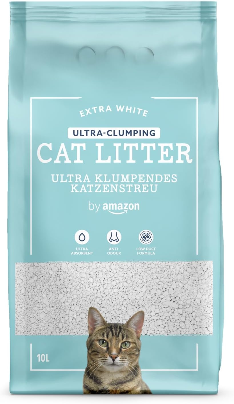 by Amazon Litière agglomérante Ultra Blanche pour Chat, 10 L