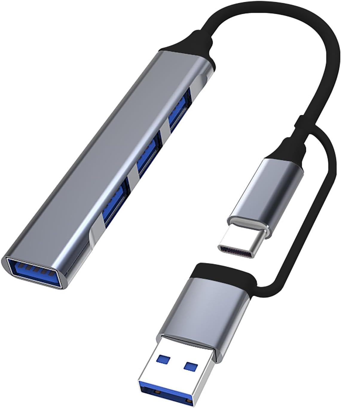 Hub USB-C, Hub USB 3.0 4 Ports Data Hub Ultra Fin Multiport USB 3.0 5Gbps Haute Vitesse Compatible avec Matebook PC Tablette Type-C, Surface Pro, Notebook PC, clés USB, etc.