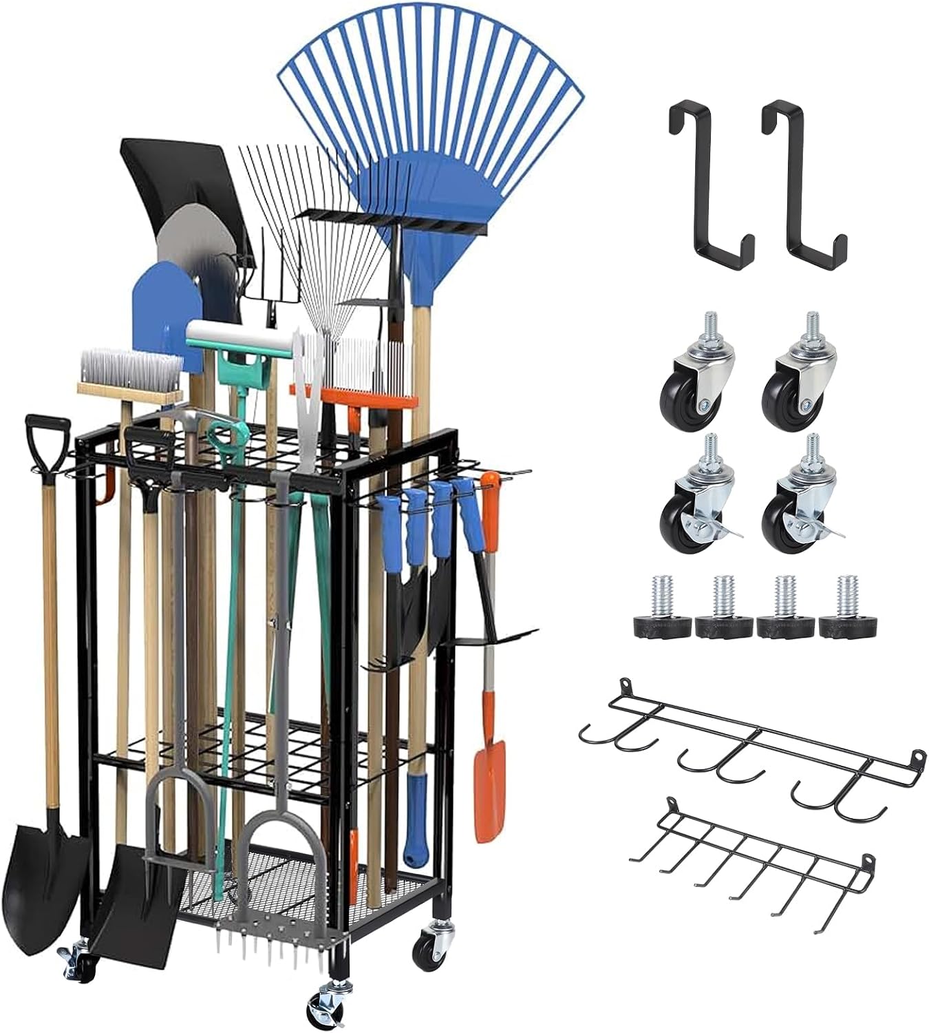EFUTURETIME Organisateur d'Outils de Jardin 35 Emplacements, 80 × 43 × 30cm