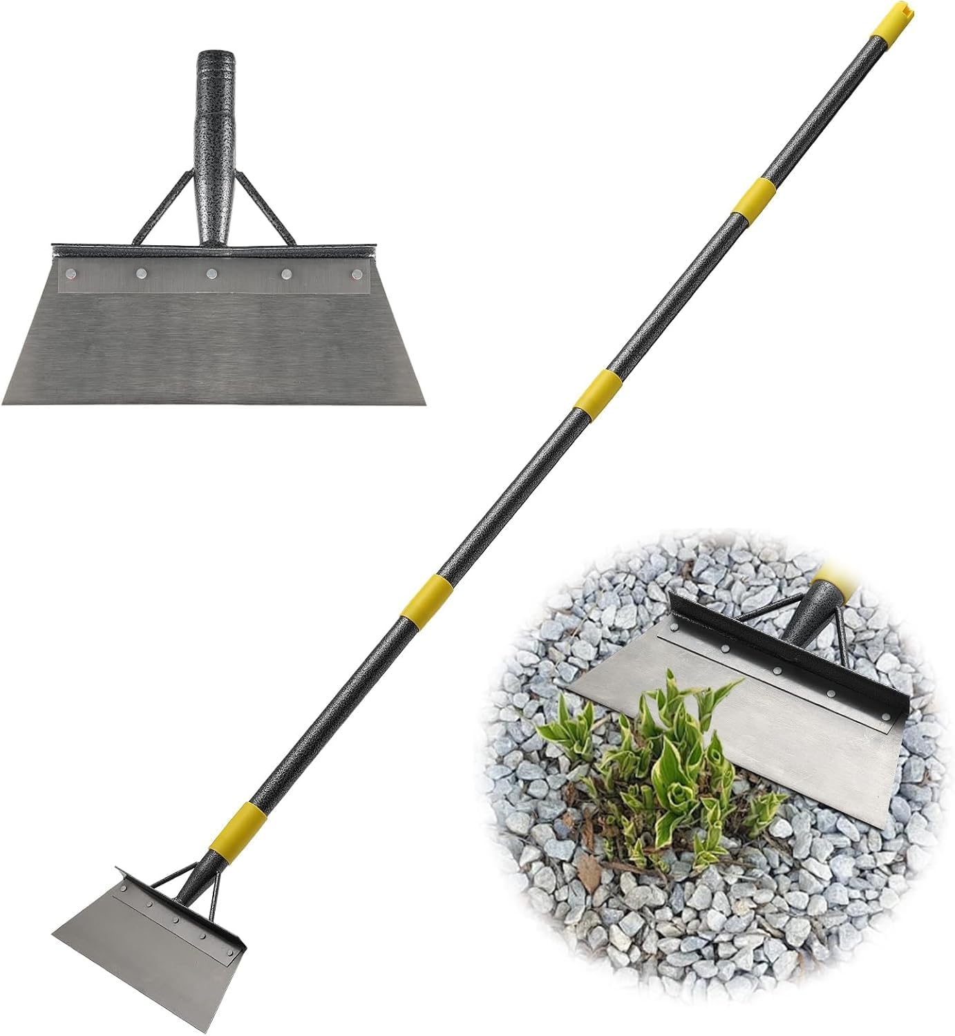 Pelle de Nettoyage,163cm Pelle de Nettoyage Multifonction de Jardinage en Acier Inoxydable, grattoir de Jardin pour Mauvaises Herbes et Mousse, Outil de désherbage de Ferme