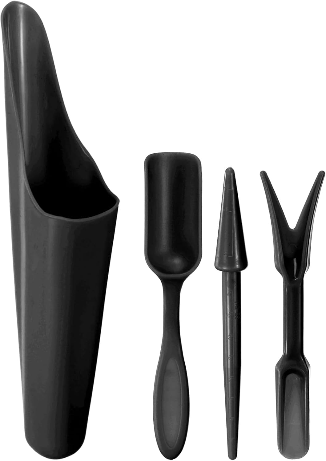 M METERXITY Kit de 1 Outils de Jardin : Pelles et Cuillères pour Repiquage, Culture de Succulentes, Creusage, en Plastique, Mini pour Rempotage de Bonsaï/Plantation de Fleurs [Noir]
