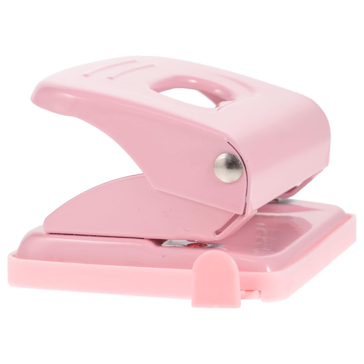 DOITOOL Perforatrice Manuelle pour Papier en Métal Ergonomique Rose, Outil de Poinçonnage Labor-saving Portable pour Bureau et Loisirs Créatifs