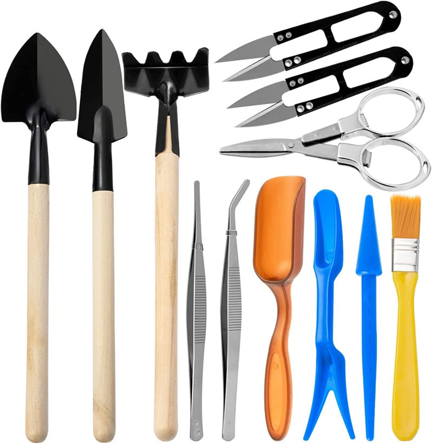 D'outils de Jardinage Mini Ensemble(16 Pcs),Kit d'outils pour Bonsai, Ensemble Complet d'outils, Adapté à la Plantation en Intérieur ou en Pot