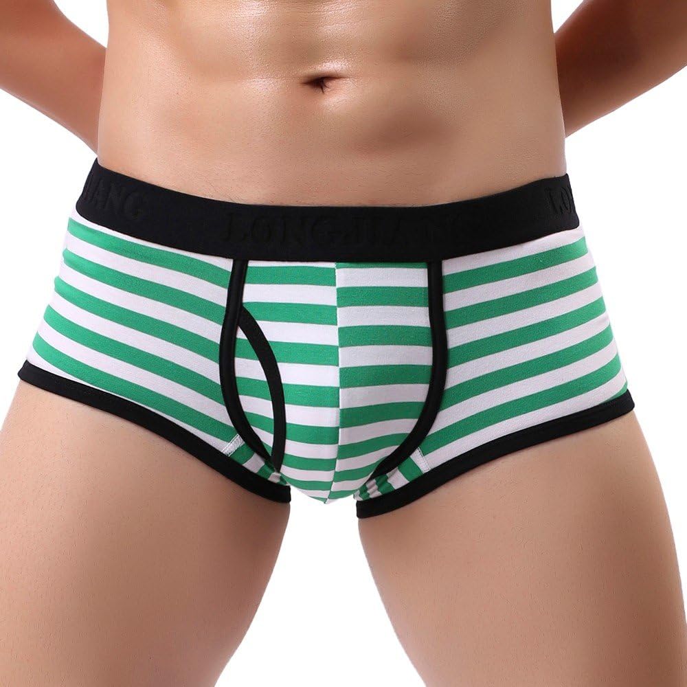Hommes Pouch rayé Renflement Respirer Short Slips Sexy sous-vêtements Briefs sous-vêtements pour Hommes Boîtes pour Hommes