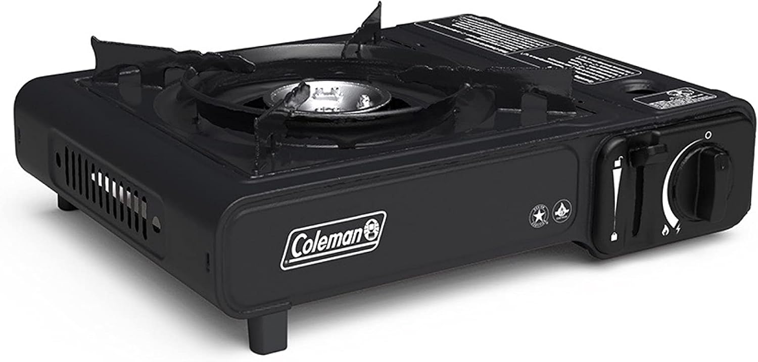 Coleman Réchaud au butane classique à 1 brûleur, réchaud de camping portable avec étui de transport et bouton-poussoir allumage instantané, comprend un contrôle précis de la température et un