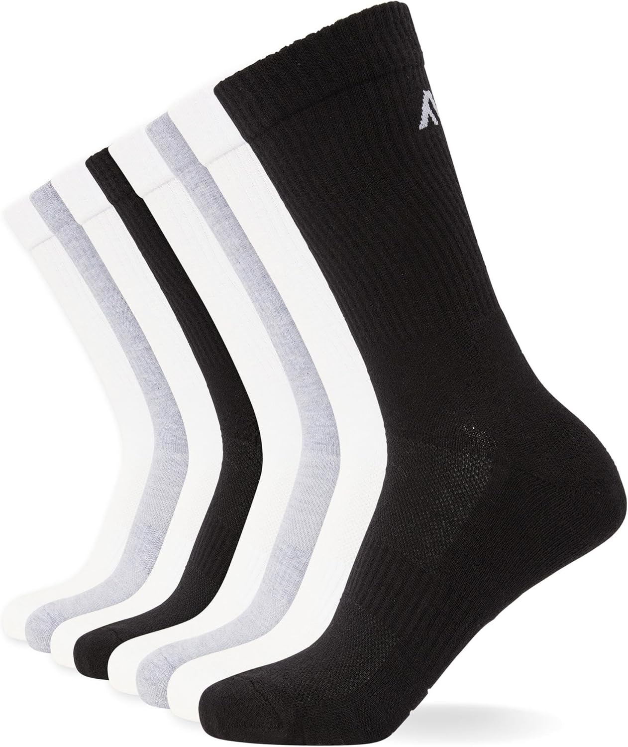 FM London Lot de 8 paires de chaussettes de sport rembourrées, avec renfort supplémentaire, anti-antidérapantes, élastiques