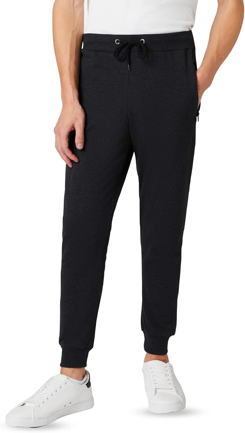 FM London Slim - Pantalon de Jogging Coupe ajustée pour Hommes à Poches zippées