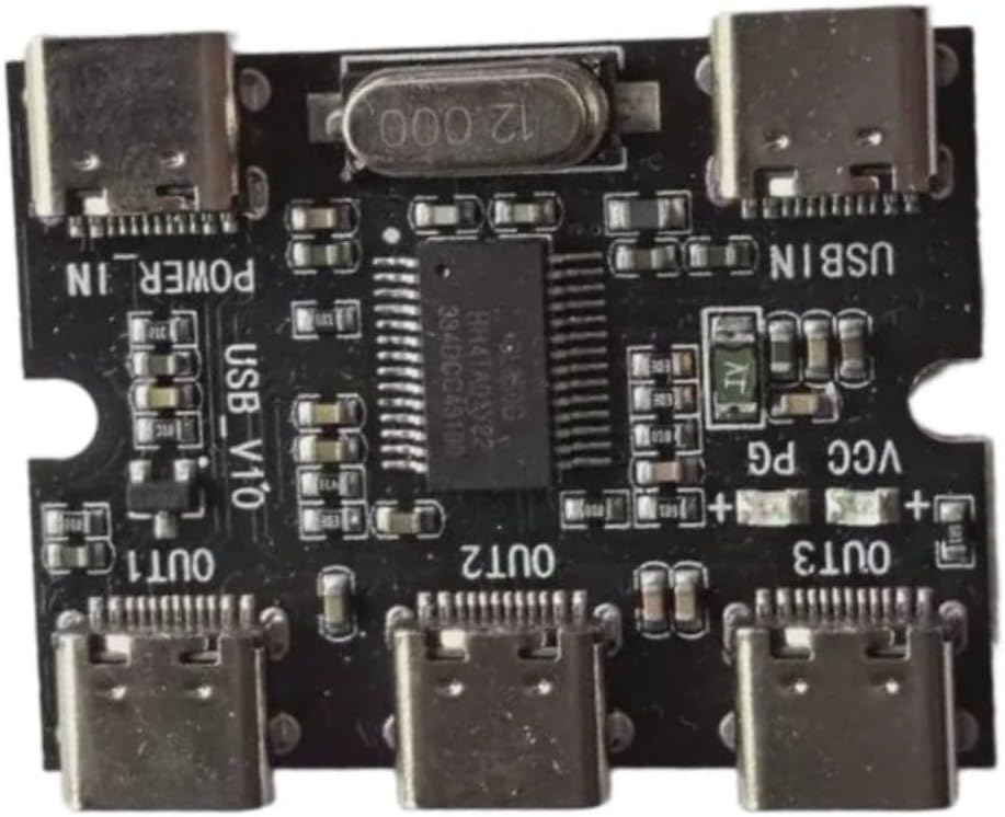 Carte d'extension USB pour Raspberry Pi pour hub zéro avec port d'alimentation – Hub USB 2.0 à 3 ports pour projets IoT sans pilote Noir 4 x 3 x 1 cm