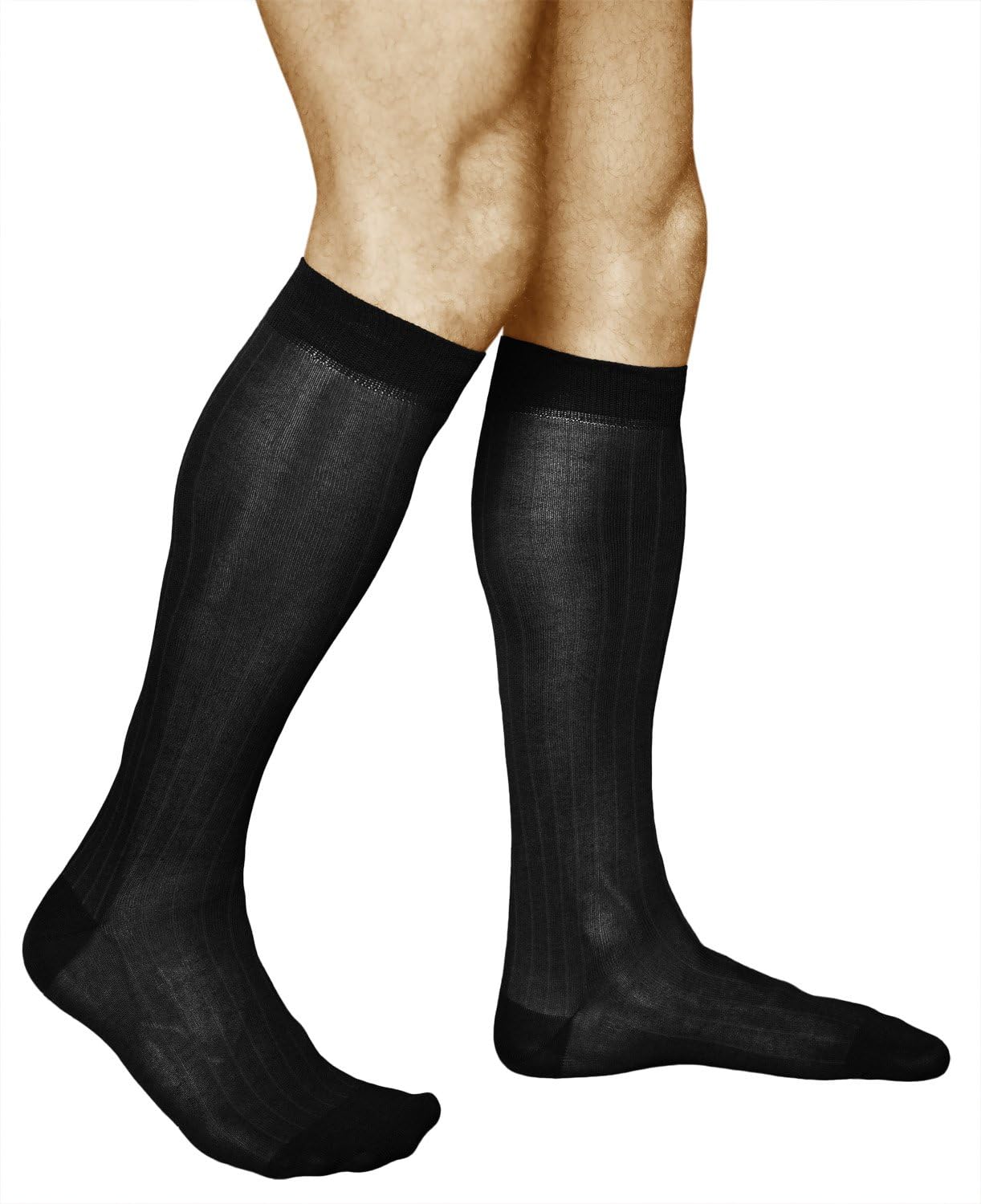 vitsocks Chaussette business COTON MERCERISÉ longue Homme (2 PAIRES) haute montante au genou mi-bas de ville, classique costume