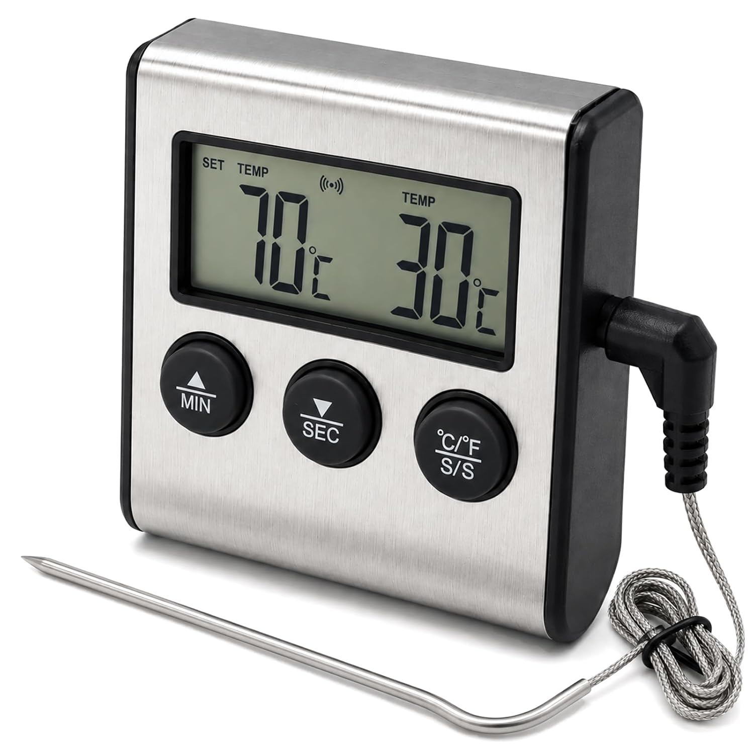 Thermomètre Cuisine Numérique avec Sonde, Thermometre Viande pour BBQ
