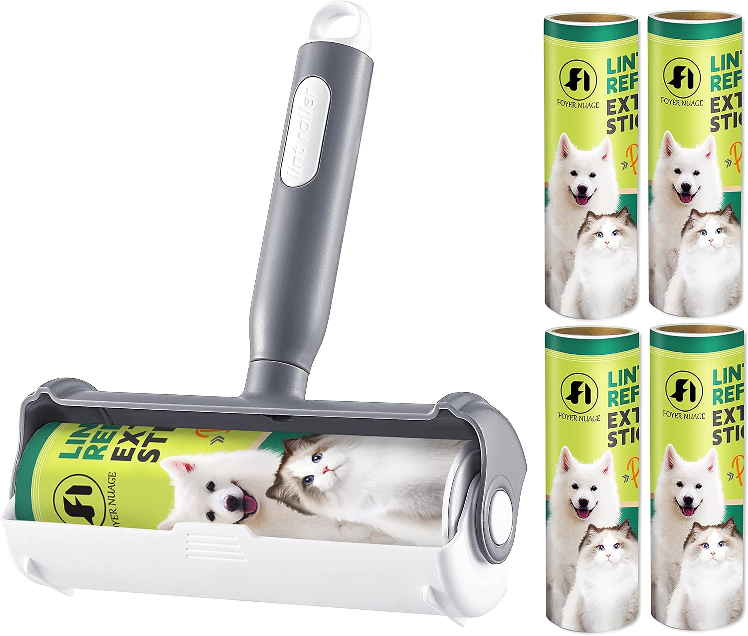 Lot de 4 Rouleaux Rechange Anti-Peluches 24cm, 240 Feuilles