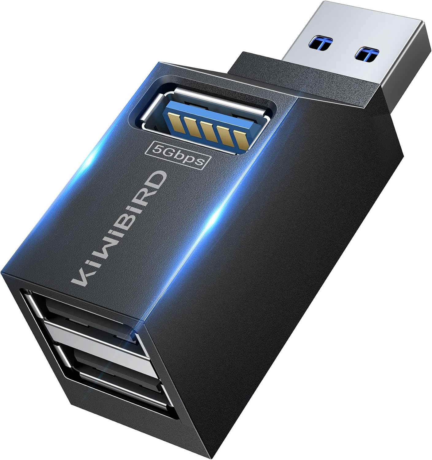 KiwiBird Double USB, doubleur USB, Adaptateur Double Prise USB3.0 Mini hub