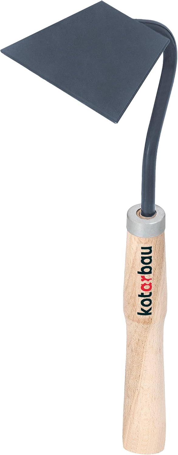KOTARBAU® Binette 6 x 10 cm Forme Trapézoïdale Petite Houe avec Manche en Bois 32 cm Accessoire de Jardin Outil de Jardinage Accessoires de Plantation