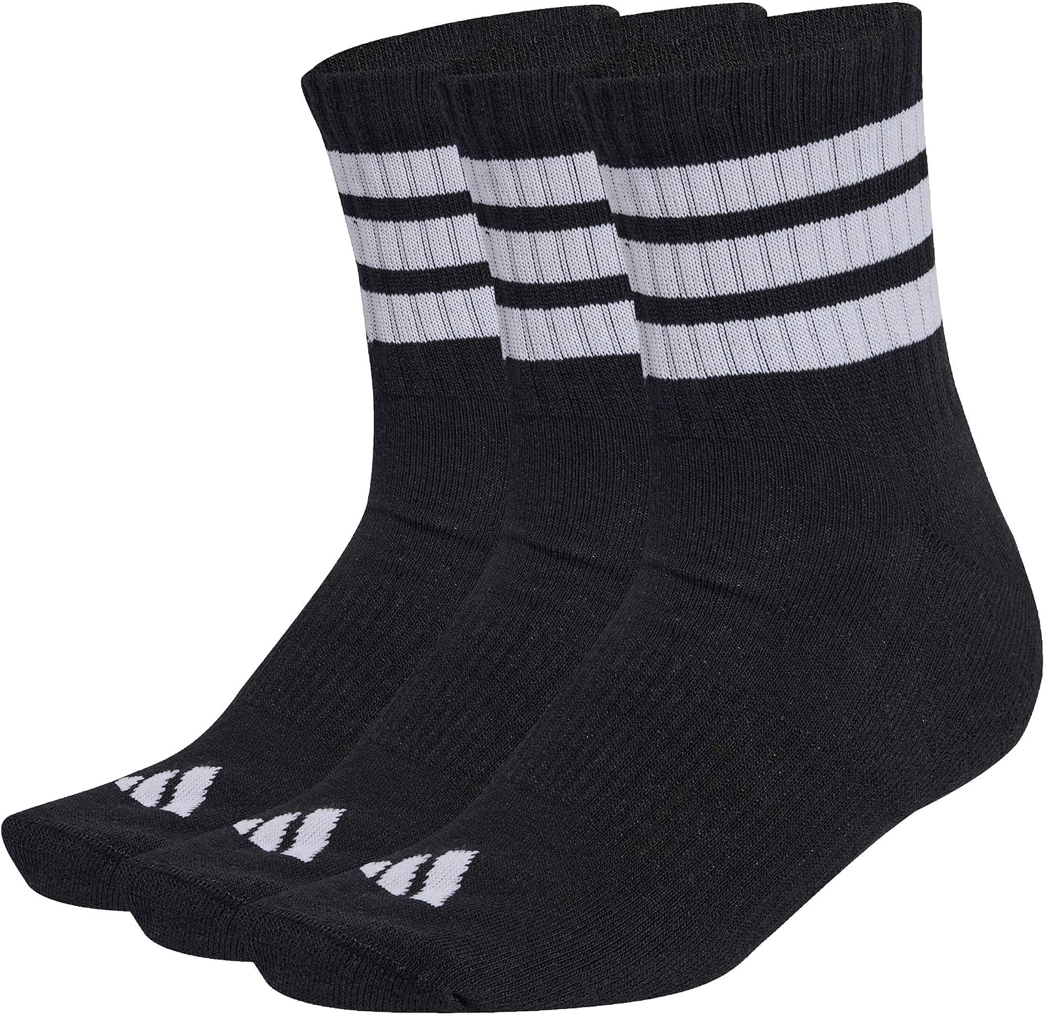 adidas Unisex CHAUSSETTES MI-MONTANTES SPORTSWEAR REMBOURRÉES 3 BANDES (3 PAIRES)