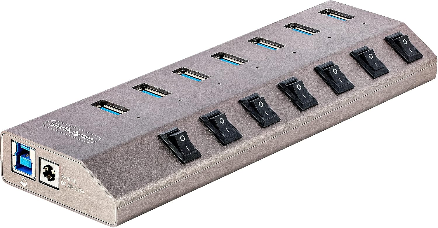 StarTech Hub USB-C 7 Ports 5Gbps, Interrupteurs, UE (5G7AIBS-USB-HUB-EU)