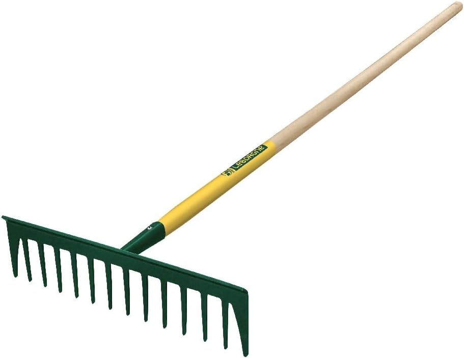 Leborgne, Râteau Forgé 14 Dents Courbes, Largeur: 36 cm, Acier Forgé et Trempé, Ergonomie: Manche Extra Long de 150 cm, Bois certifié 100% PEFC, Emmanchement Stable et Robuste