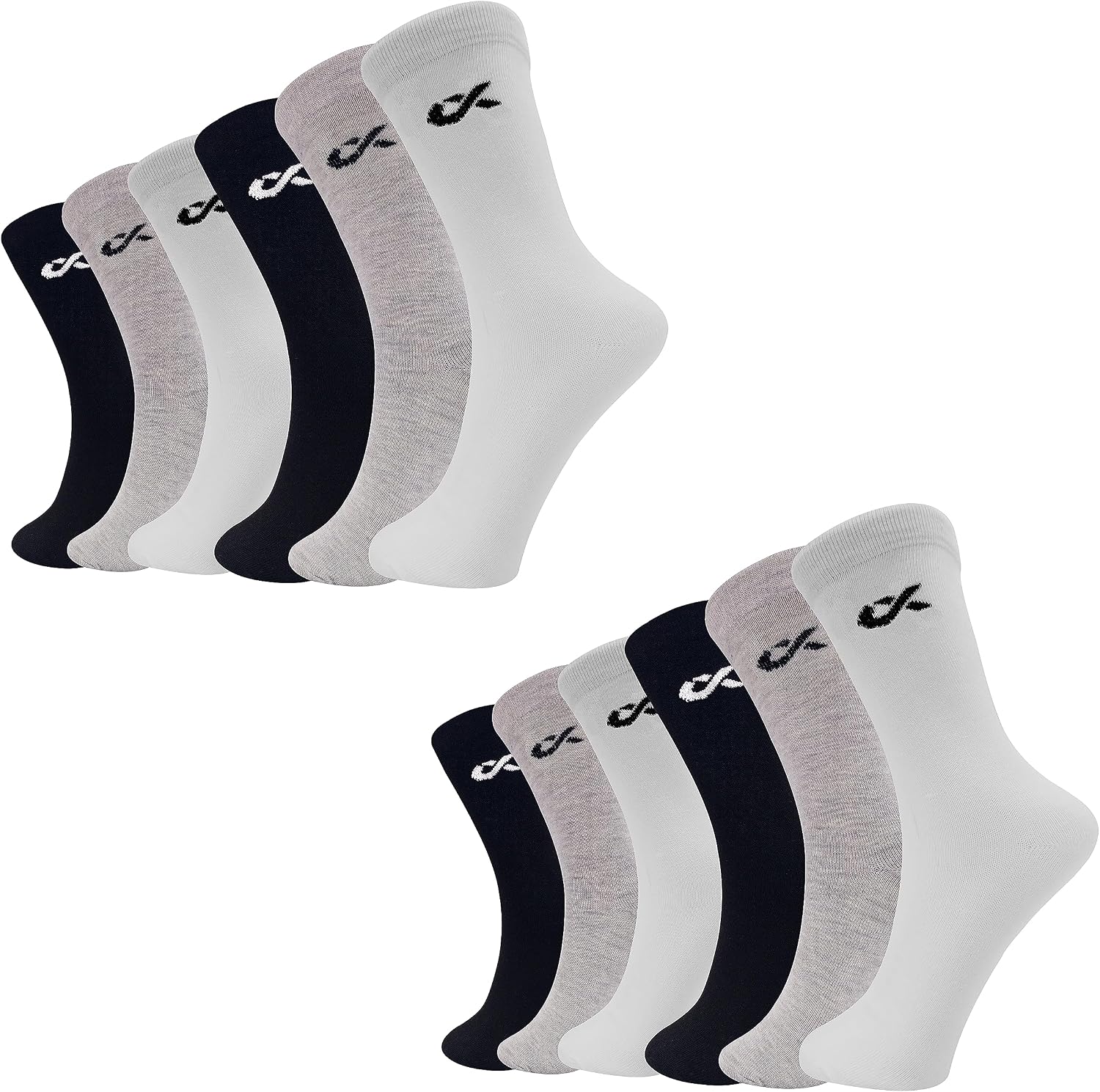XJARVIS Texas Chaussettes de qualité supérieure pour homme en coton peigné uni Taille unique