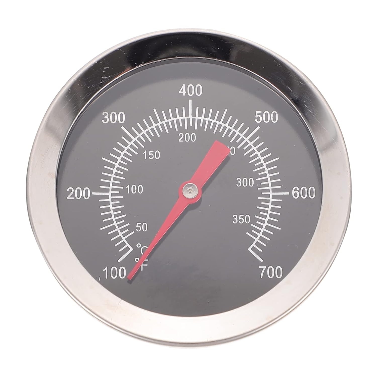 Thermomètre pour Barbecue en Acier Inoxydable Noir, Grand Affichage