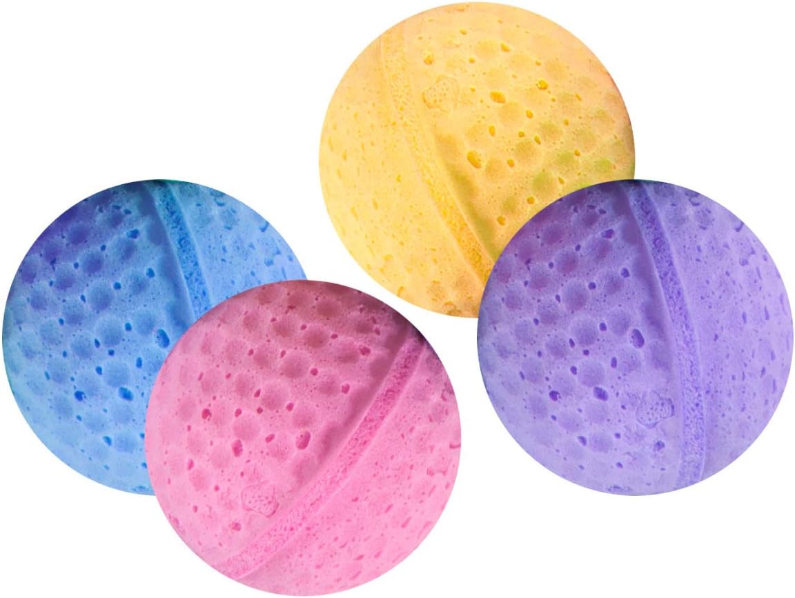 Karlie Lot de 4 balles en éponge pour Chat - Diamètre : 4 cm - Couleurs Assorties