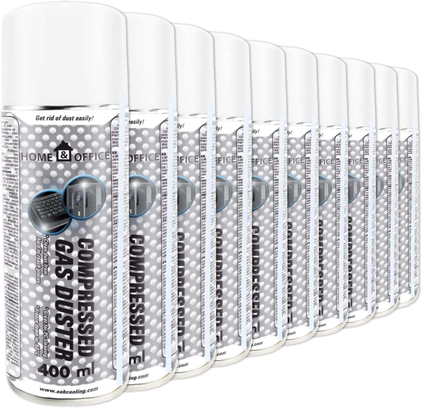 AABCOOLING 3 x 400ml Home&Office Compressed Gas Duster K1, Bombe d'Air Sec, Nettoyage de l'équipement de bureau, Dépoussiérants puissants, Computer Cleaner, Nettoyage des Ordinateurs