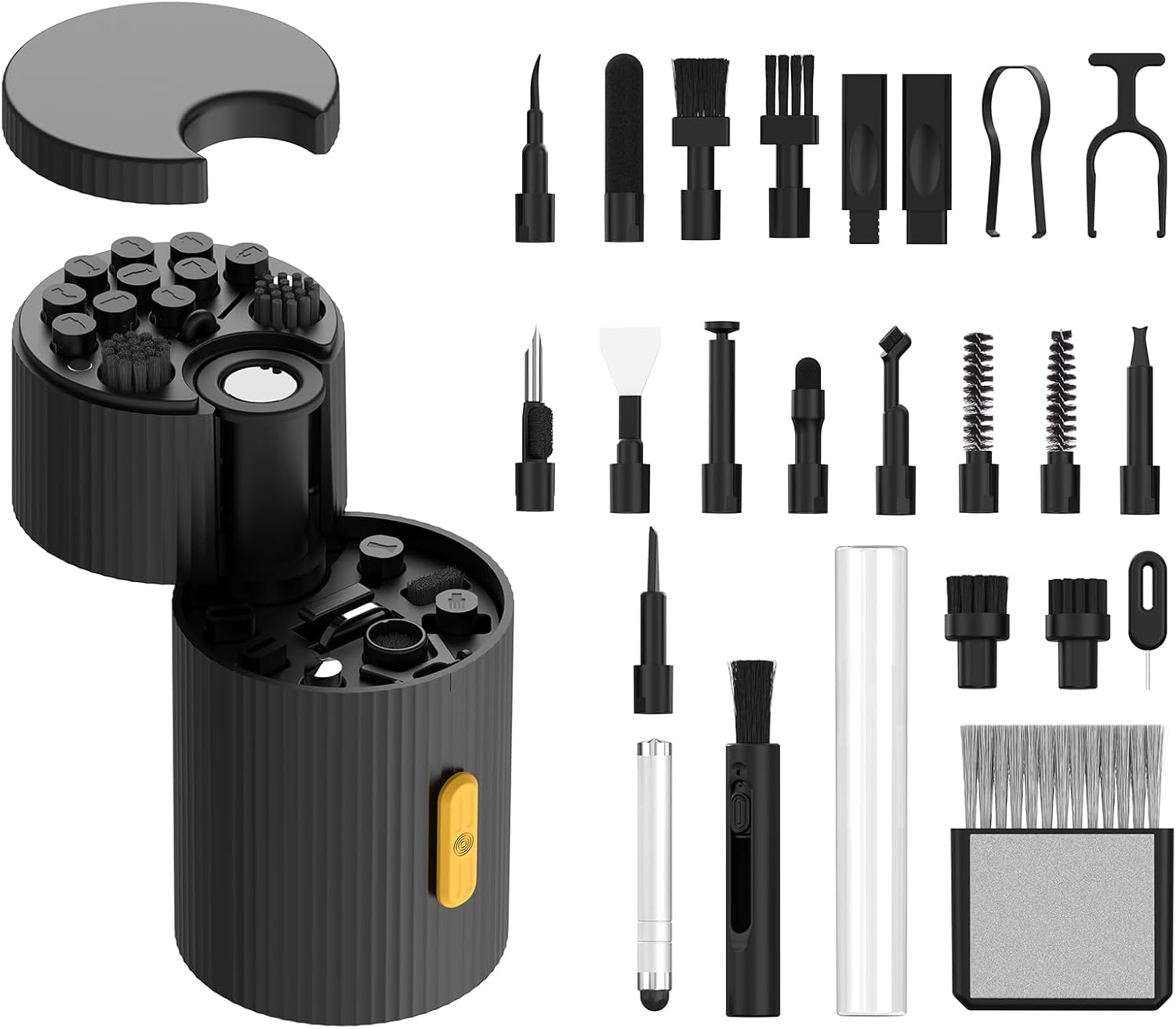 Kit de nettoyage électronique, brosse magnétique 33 en 1 et nettoyeur portable pour ordinateur portable, rangement quotidien à domicile et entretien des appareils de bureau pour les joueurs, les