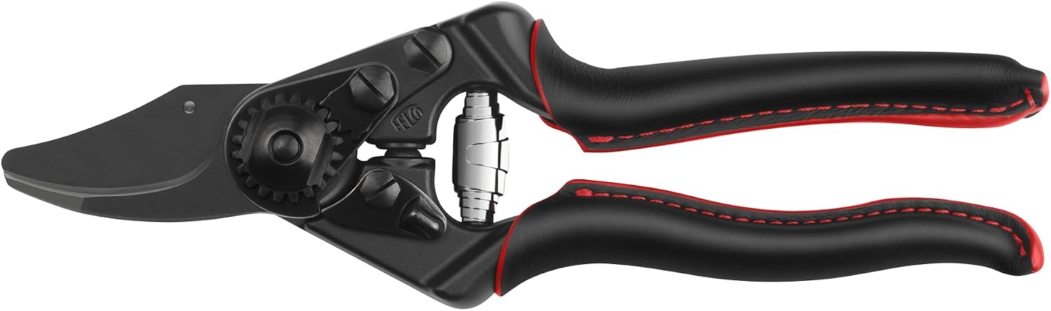 FELCO 8 Elite – Sécateur professionnel droitier pour grandes mains, coupe 25 mm, revêtement F-Tech anti-friction, poignées cuir cousues main, outil ergonomique de taille