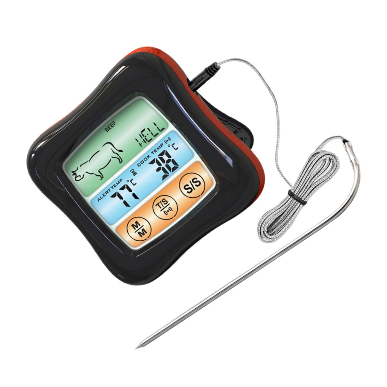 PRETYZOOM Thermomètre Alimentaire à Écran Tactile Thermomètre Numérique pour Barbecue Service Et Utilisation en Cuisine