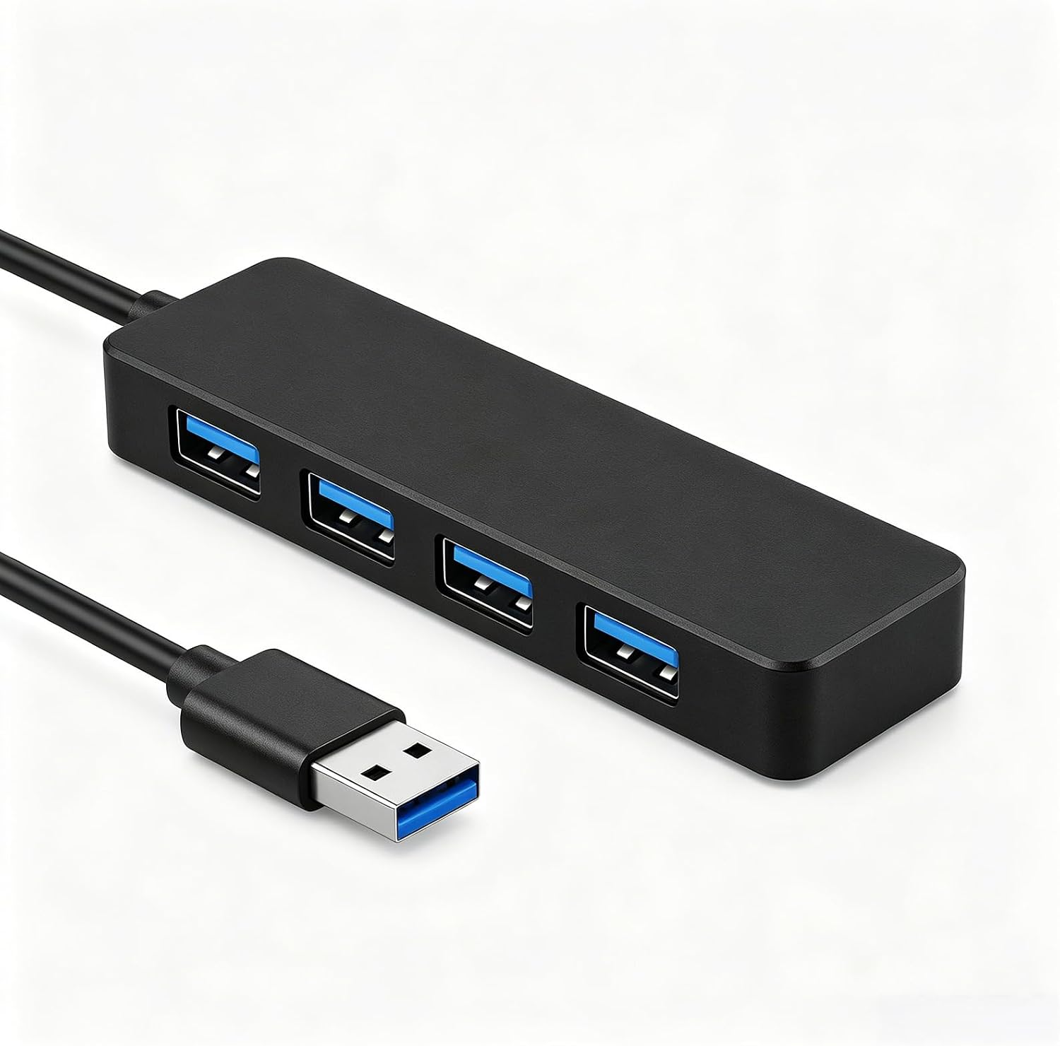 Hub USB, Adaptateur 4 Ports Multiprise USB 3.0, Répartiteur Compact avec Extension de Connexion pour Ordinateur Portable, PC de Bureau, Clavier, Souris, Clé USB, Disque Dur et Imprimante