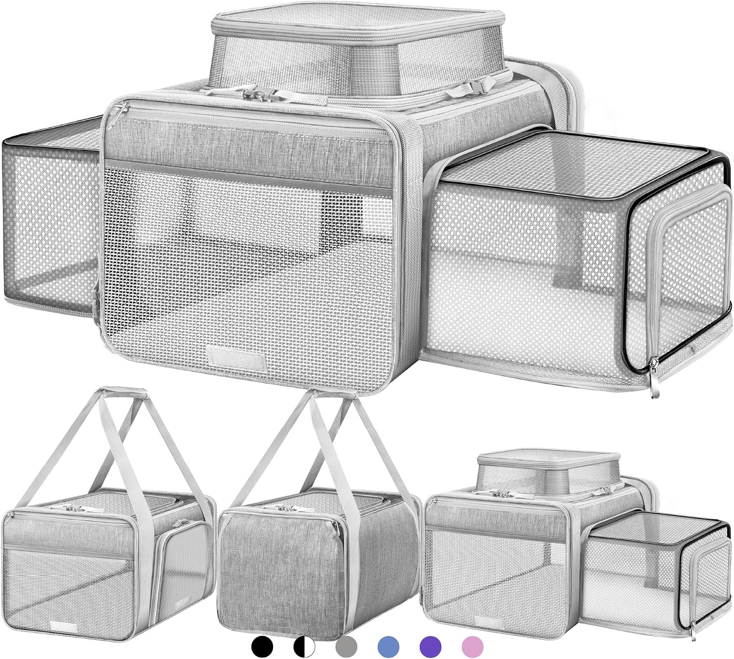 Cage Transport Chat Extensible Haut/côtés, TSA, 17 x 11 x 11 po.