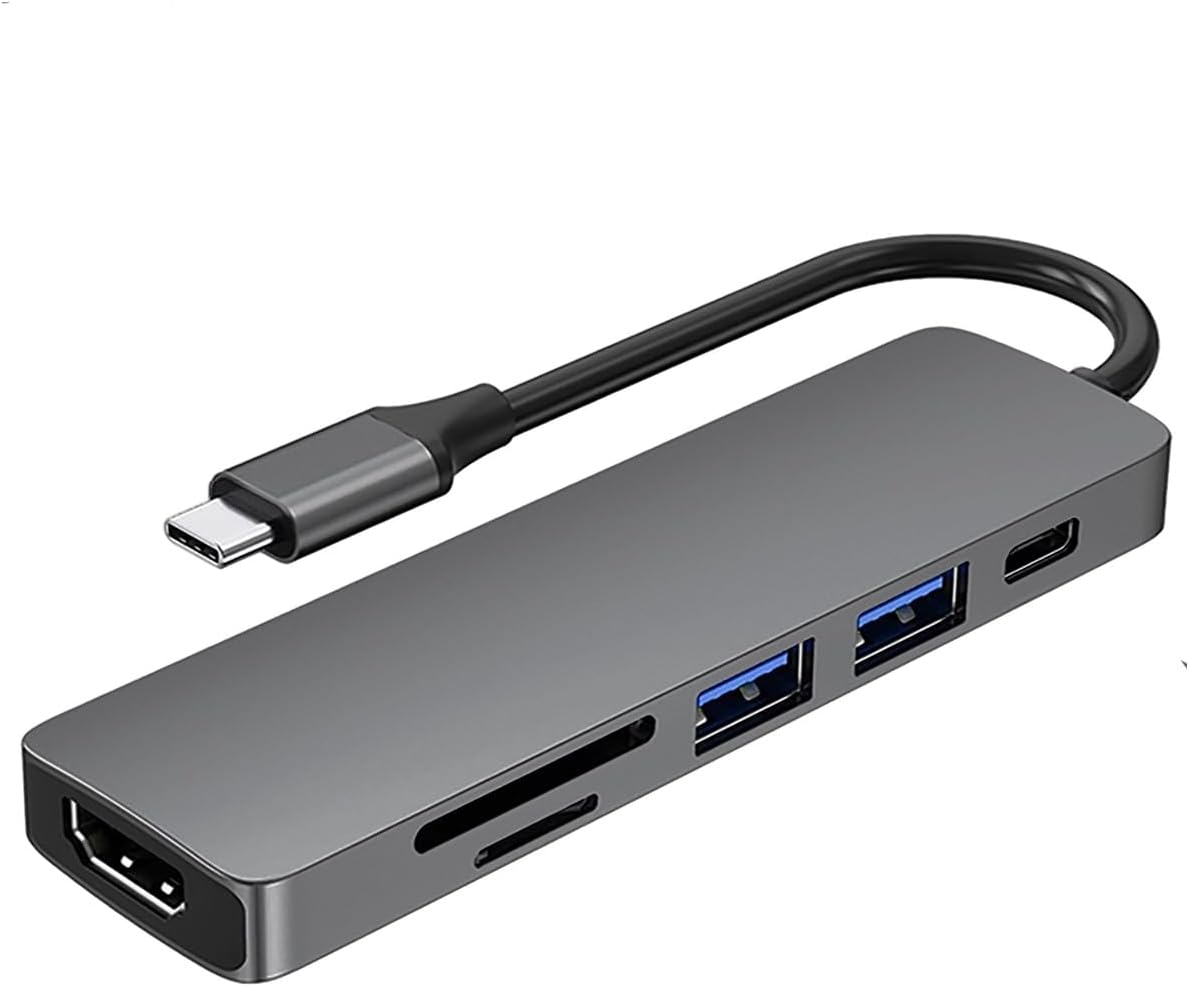 JZK Adaptateur Multiport HUB USB C 6 en 1, Hub USB Type C avec HDMI 4K, Lecteur de Carte SD/TF, Port USB 3.0/2.0, Charge d'alimentation 100W Compatible MacBook Pro Air, pour iPhone pour Switch Galaxy
