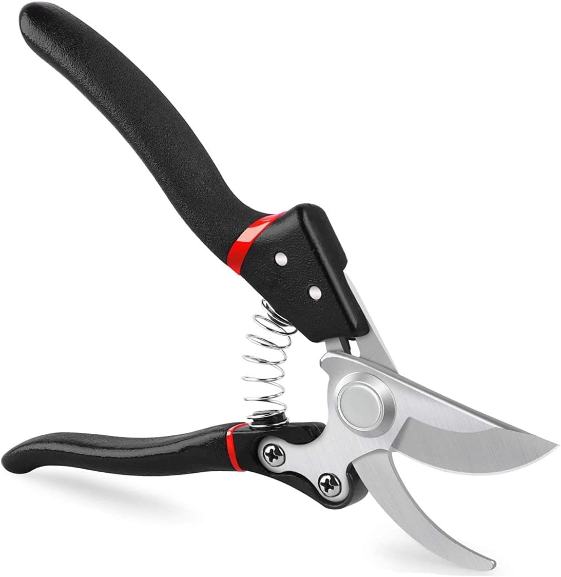 LeaderPro Sécateur de Jardin, Ressort Secateur Professionnel Ciseaux Secateur Ø20 mm Sécateur avec 75CR1 Lame/Ressort en Acier Inoxydable de Rechange, PVC Poignée Antiglisse, Manipulation Facile